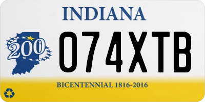 IN license plate 074XTB