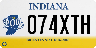 IN license plate 074XTH