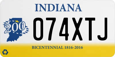 IN license plate 074XTJ