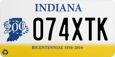 IN license plate 074XTK