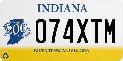IN license plate 074XTM