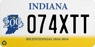 IN license plate 074XTT