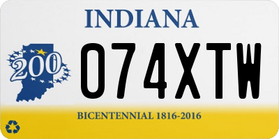 IN license plate 074XTW