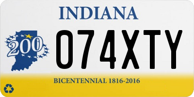 IN license plate 074XTY