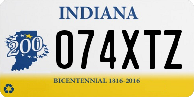 IN license plate 074XTZ