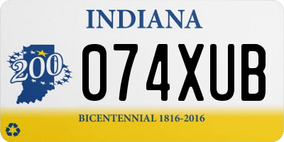 IN license plate 074XUB