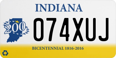 IN license plate 074XUJ