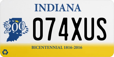 IN license plate 074XUS