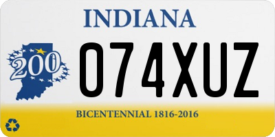 IN license plate 074XUZ
