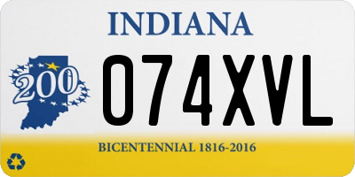 IN license plate 074XVL