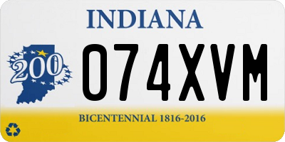 IN license plate 074XVM