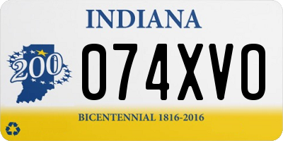 IN license plate 074XVO