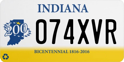 IN license plate 074XVR