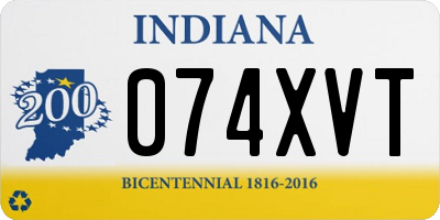 IN license plate 074XVT