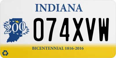 IN license plate 074XVW