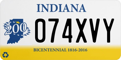 IN license plate 074XVY