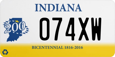 IN license plate 074XW