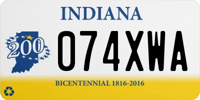 IN license plate 074XWA