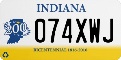 IN license plate 074XWJ