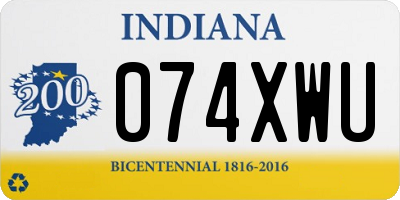 IN license plate 074XWU