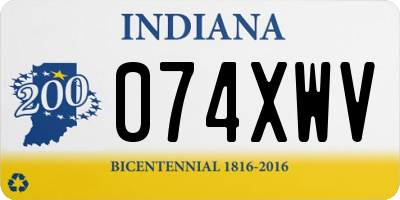 IN license plate 074XWV