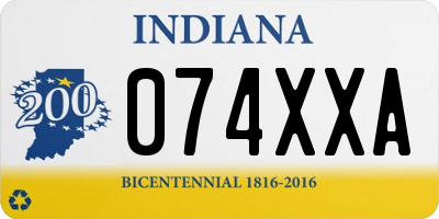 IN license plate 074XXA
