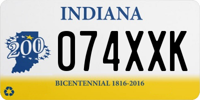 IN license plate 074XXK