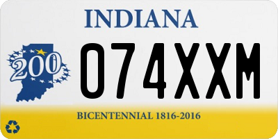 IN license plate 074XXM