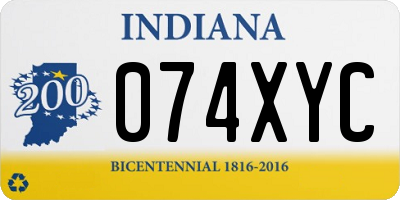IN license plate 074XYC