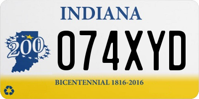 IN license plate 074XYD