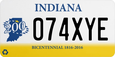 IN license plate 074XYE