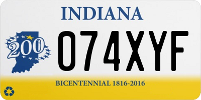 IN license plate 074XYF