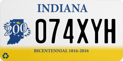 IN license plate 074XYH