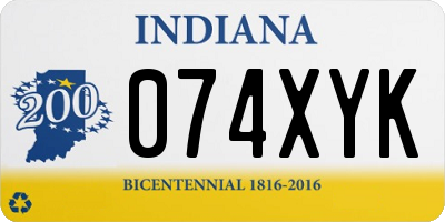 IN license plate 074XYK