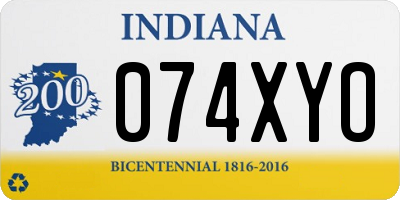 IN license plate 074XYO