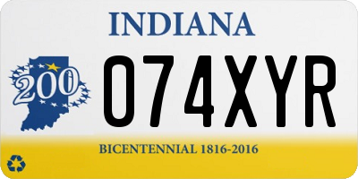 IN license plate 074XYR