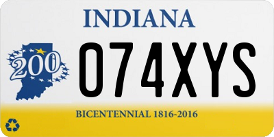 IN license plate 074XYS