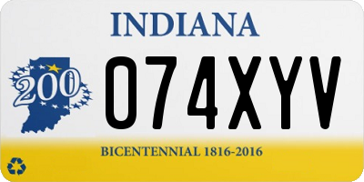 IN license plate 074XYV