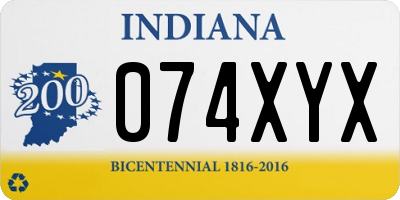 IN license plate 074XYX
