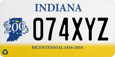 IN license plate 074XYZ
