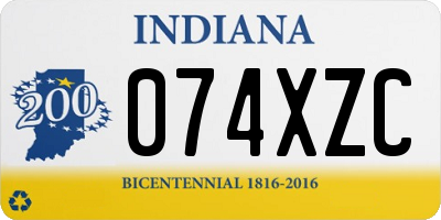 IN license plate 074XZC