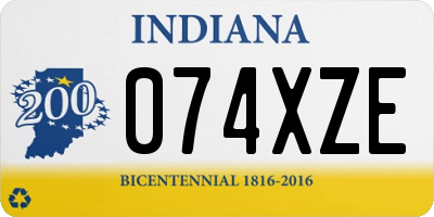 IN license plate 074XZE