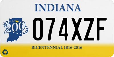 IN license plate 074XZF