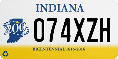 IN license plate 074XZH