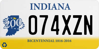 IN license plate 074XZN