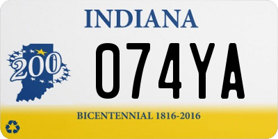 IN license plate 074YA