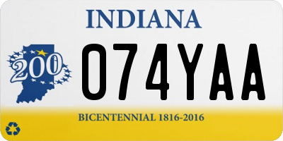 IN license plate 074YAA