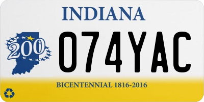 IN license plate 074YAC