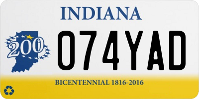 IN license plate 074YAD