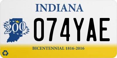IN license plate 074YAE